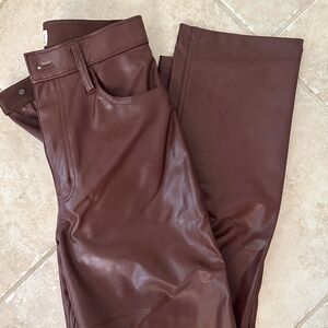 Curve Love Vegan Leather 90s Straight Leg Pants